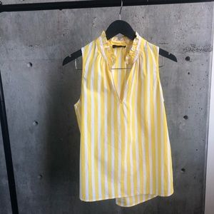 J Crew Yellow Stripe Blouse